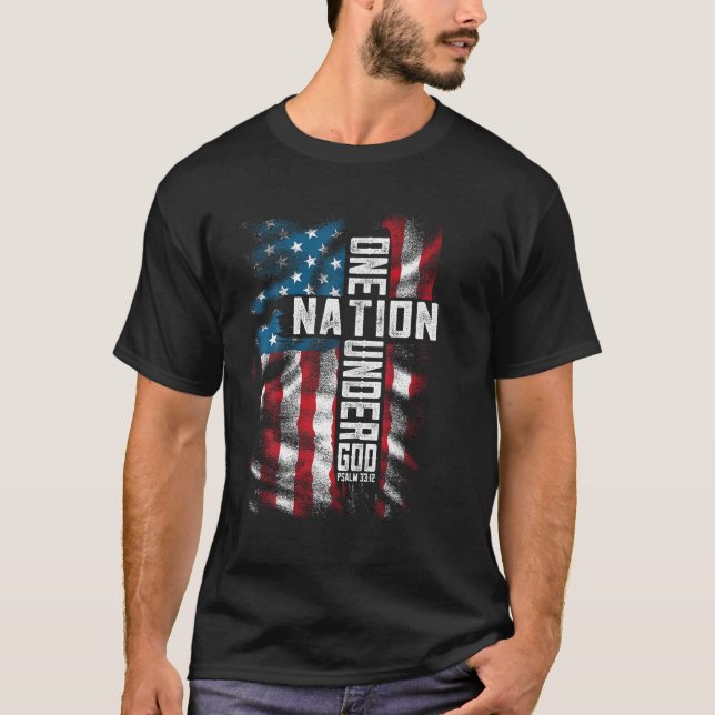 Camiseta cristianos biblia verso fe patriótica 4 de j (Anverso)