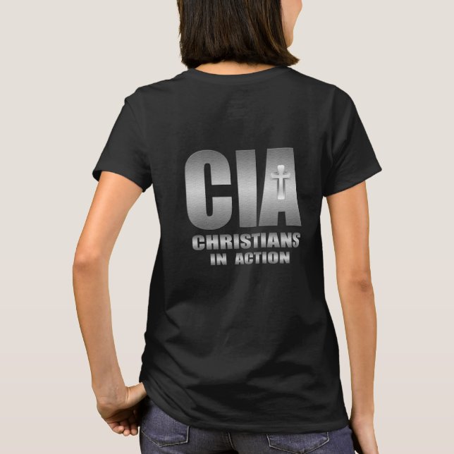 Camiseta Cristianos de la CIA en acción Iglesia de la Bibli (Reverso)