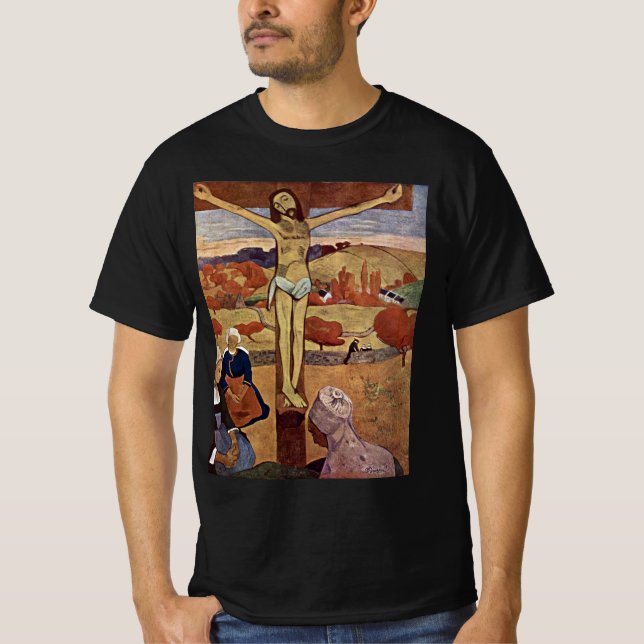Camiseta Cristo Amarillo de Paul Gauguin, Bella Artes Vinta (Anverso)