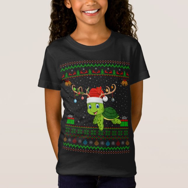 Camiseta Cristo de la fea tortuga marina de Santa Hat (Anverso)