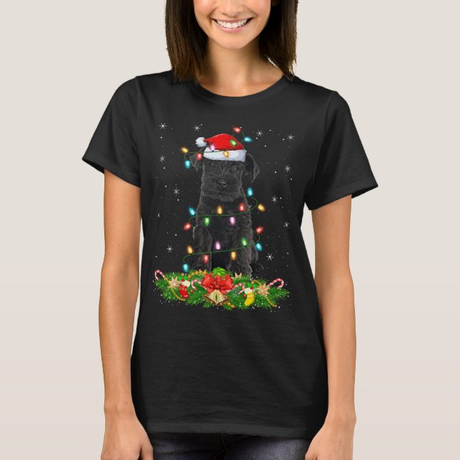 Camiseta Cristo de perro de Santa Miniatura de Navidad (Anverso)