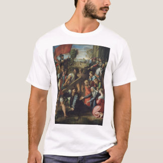 Camiseta Cristo de Raphael que cae en la manera al Calvary