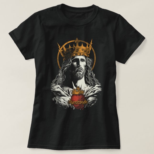 Camiseta Cristo, el Rey Camisas Católicas, Cristiano Jesús (Diseño del anverso)