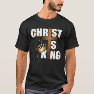Camiseta Cristo es el Rey Jesús es el Rey Crucifijo fe