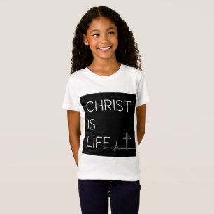 Camiseta Cristo es la línea de latido vital y el Chica de c