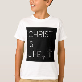 Camiseta Cristo es la línea del latido de la vida y de trav