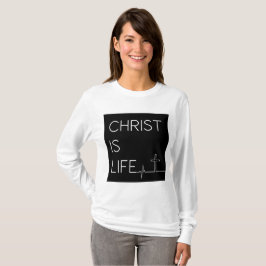 Camiseta Cristo es la línea del latido vital y la línea de 