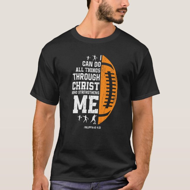 Camiseta Cristo me fortalece el garrote religioso cristiano (Anverso)