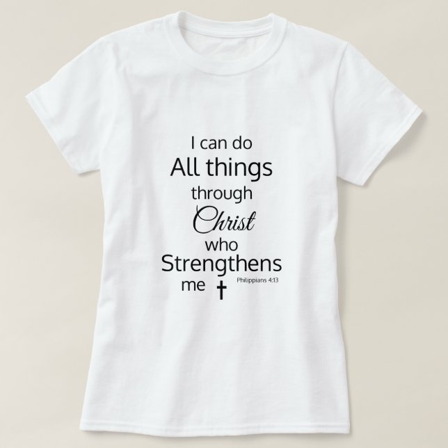 Camiseta Cristo me fortalece el verso de la Biblia (Diseño del anverso)