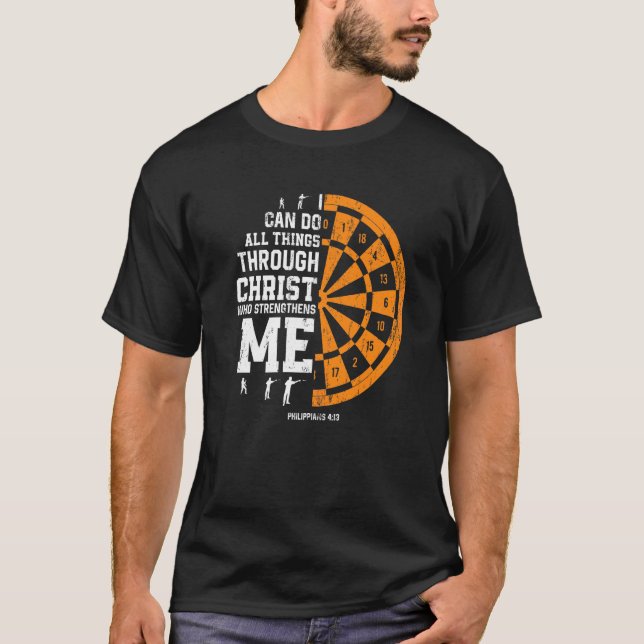 Camiseta Cristo me fortalece los dardos cristianos religios (Anverso)