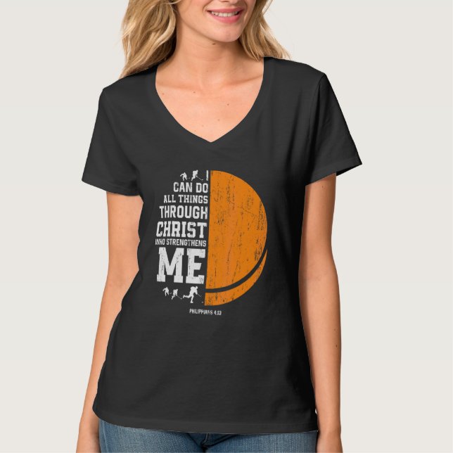 Camiseta Cristo me fortalece religiosa cristiana hice hoc (Anverso)