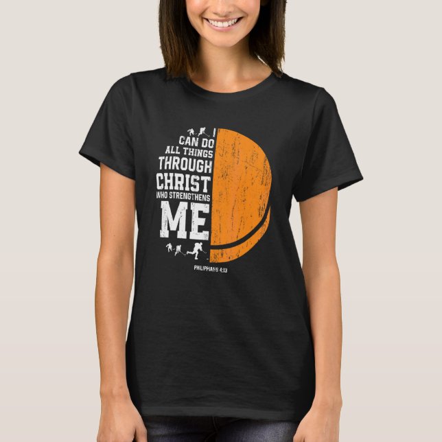 Camiseta Cristo me fortalece religiosa cristiana hice hoc (Anverso)