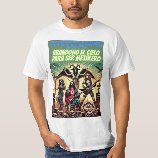 Camiseta Cristo Metalero: Un Himno de Rock y Fe (Anverso)