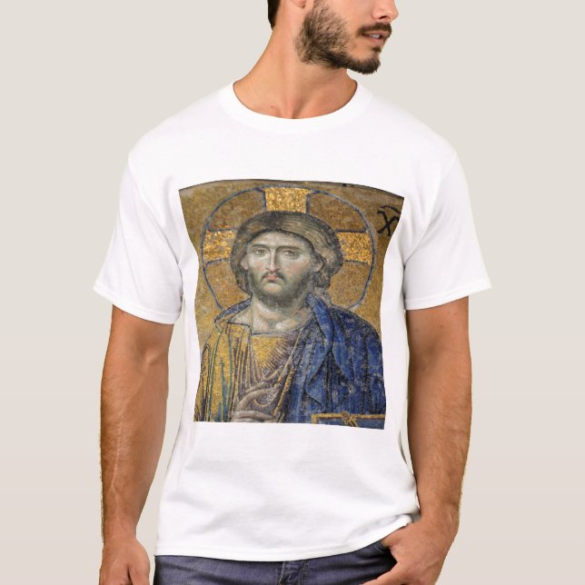 Camiseta Cristo Pantocrador Mosiac Icónico Religioso Romano (Anverso)