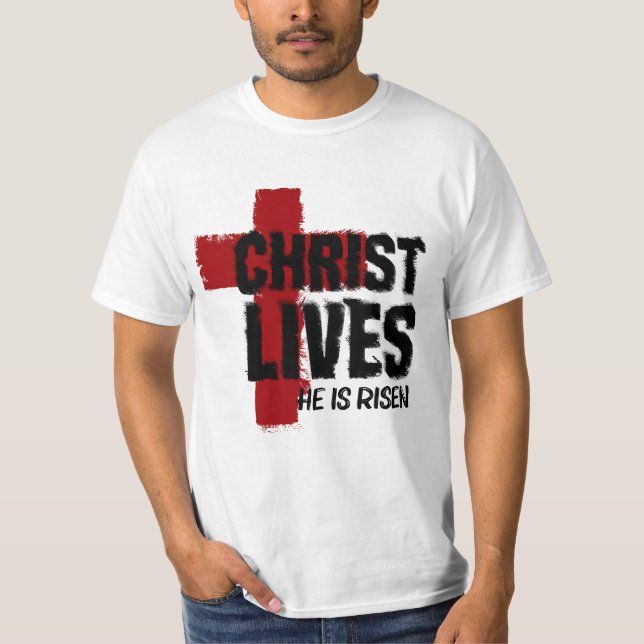 Camiseta CRISTO VIVE Se ha vuelto cristiano en Pascua (Anverso)