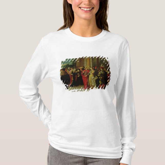 Camiseta Cristo y el adulterio admitido mujer (Anverso)