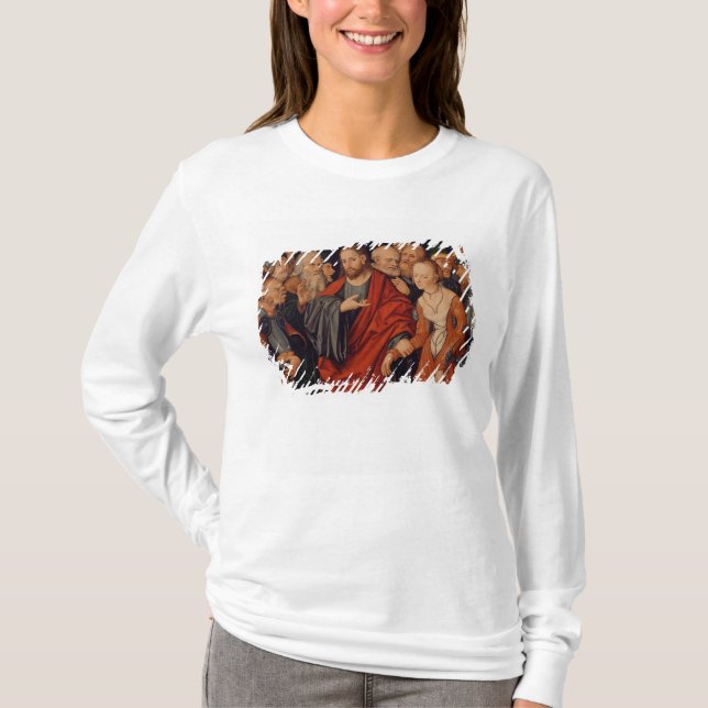 Camiseta Cristo y el adulterio admitido mujer (Anverso)