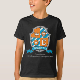 Camiseta Cristóbal chicos C nombre y significa escudo escud