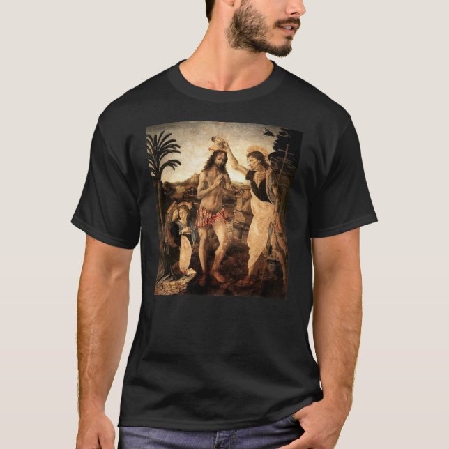 Camiseta Cristóbal Jesús bautizado por Juan, pintura de L (Anverso)