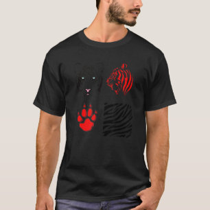 Camiseta Crítico de cabeza de tigre, garra del tigre rojo c