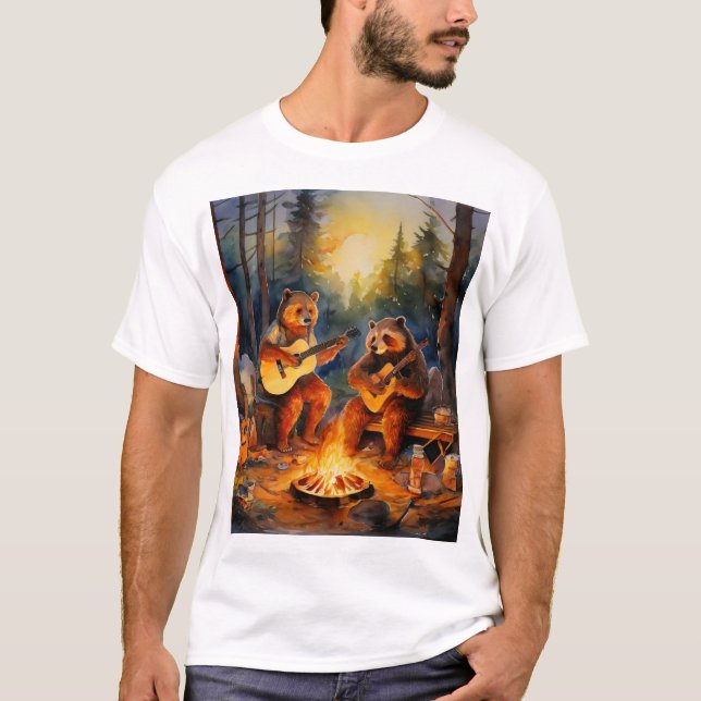 Camiseta "Críticos de fuego: Gracioso campamento animal en  (Anverso)