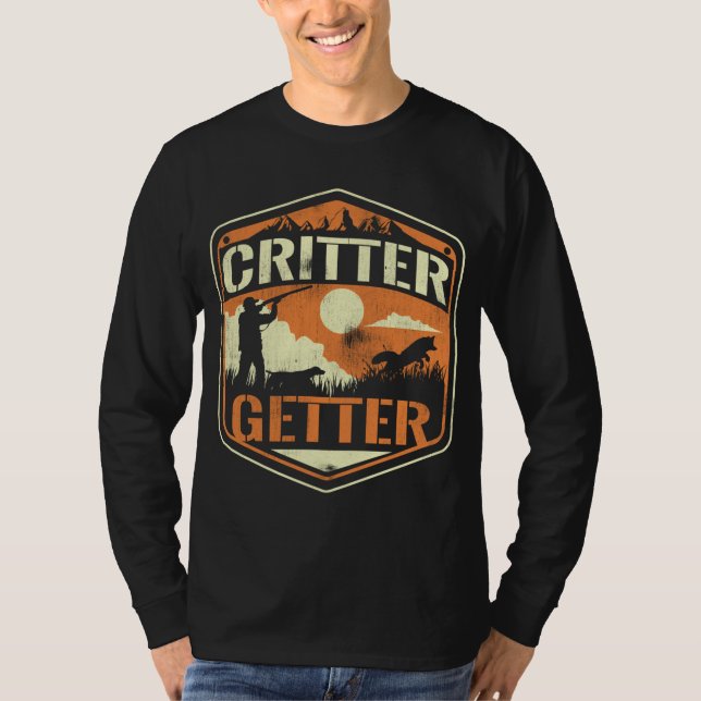 Camiseta Critter Getter Hunter Cazando ardillas Raccoon Hu (Anverso)