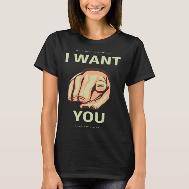 Camiseta CritterDesigns Lactose Intolerant Pull My Finger (Anverso)