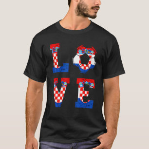 Camiseta Croacia ama el fútbol croata raíces Croati