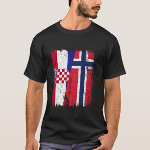 Camiseta Croacia Ancesto croata noruego de media bandera de