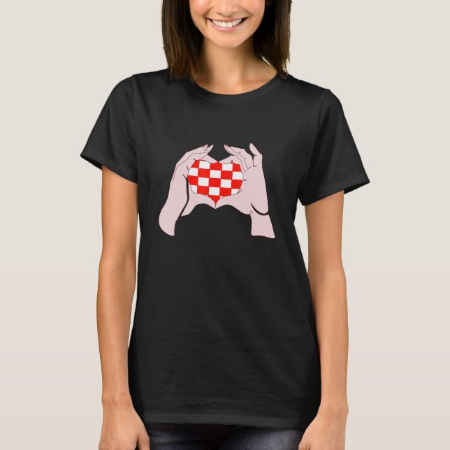 Camiseta Croacia: Corazón de Rótulo de mano de amor Croati  (Anverso)