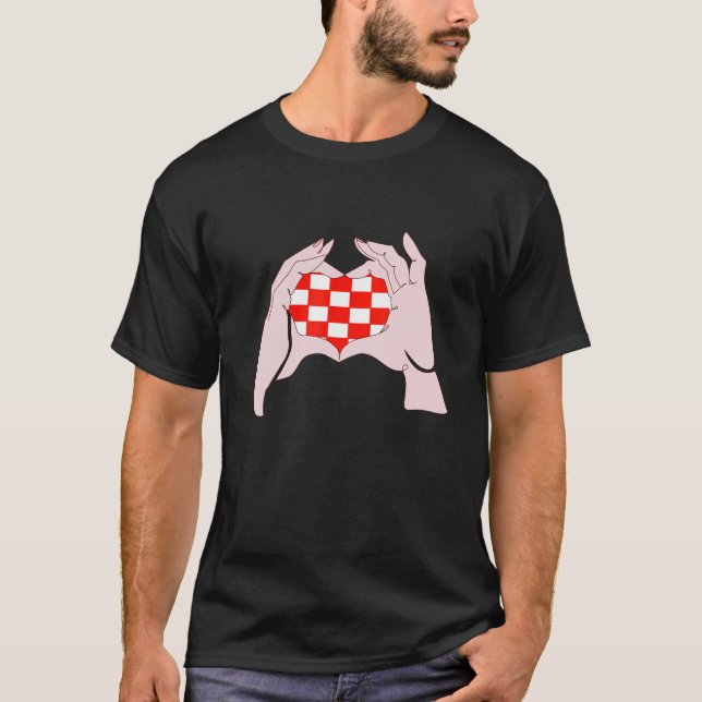 Camiseta Croacia: Corazón de Rótulo de mano de amor Croati  (Anverso)
