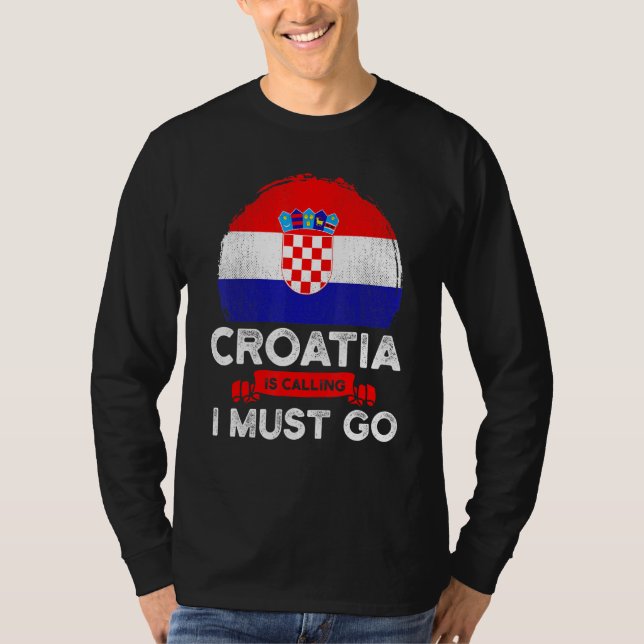 Camiseta Croacia dice que debo ir con bandera croata Herita (Anverso)