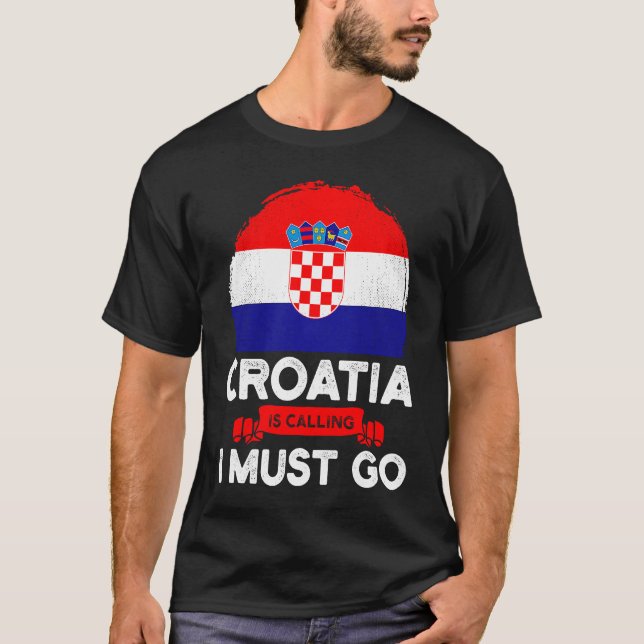 Camiseta Croacia dice que debo ir con bandera croata Herita (Anverso)