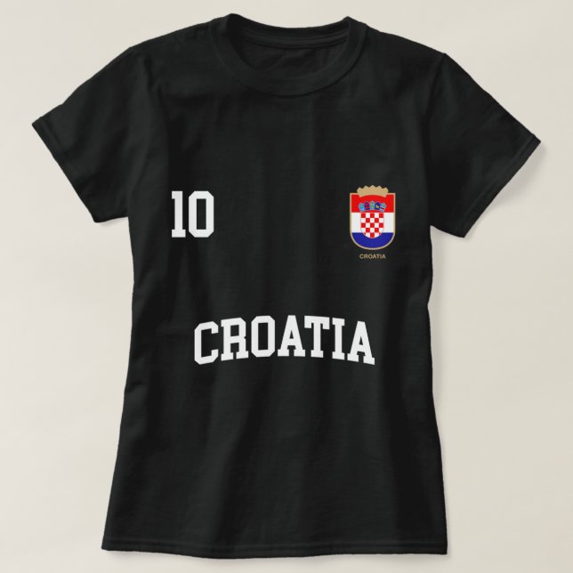Camiseta Croacia Hoodie 10 equipo de fútbol de bandera croa (Diseño del anverso)