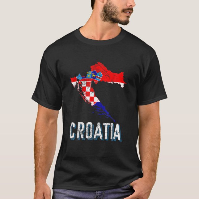 Camiseta Croacia Mapa de la bandera croata croata de Croaci (Anverso)