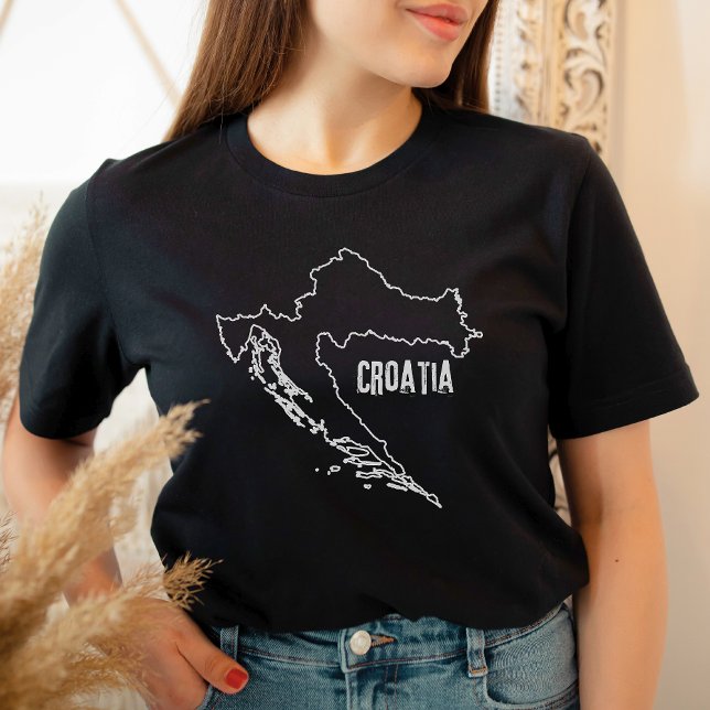 Camiseta Croacia Mapa de país Esquema Forma de línea croata (Subido por el creador)