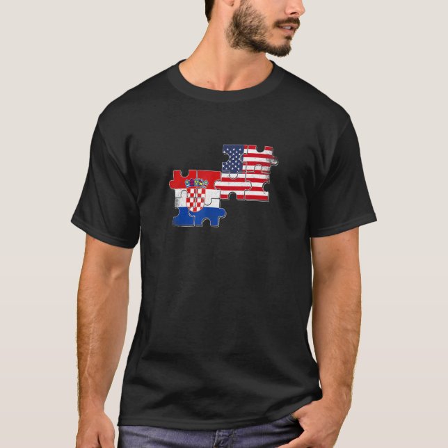 Camiseta Croacia Usa Roots Bandera Croata Estadounidense Hr (Anverso)