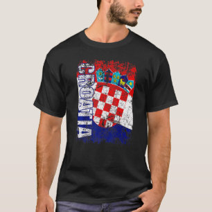 Camiseta Croacia: Vintage de bandera croata con problemas