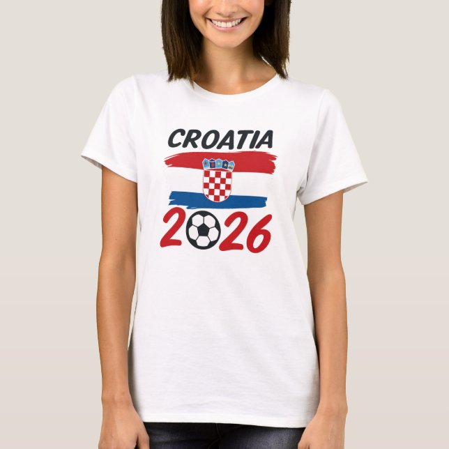 Camiseta Croatia 2026 Soccer Fan Design Flag Colors (Anverso)