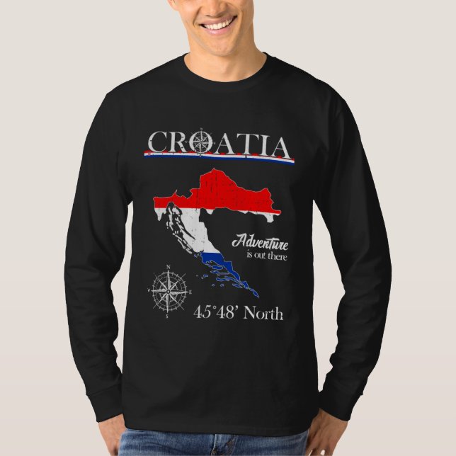 Camiseta Croatia  Adventure Is Out There  Hrvatska Croatian (Anverso)