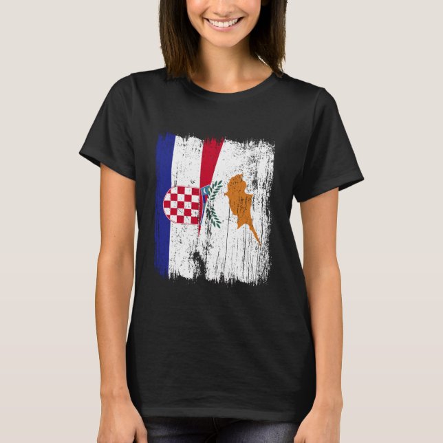 Camiseta Croatia Cyprus Half Flag Croatian Cypriot Heritage (Anverso)