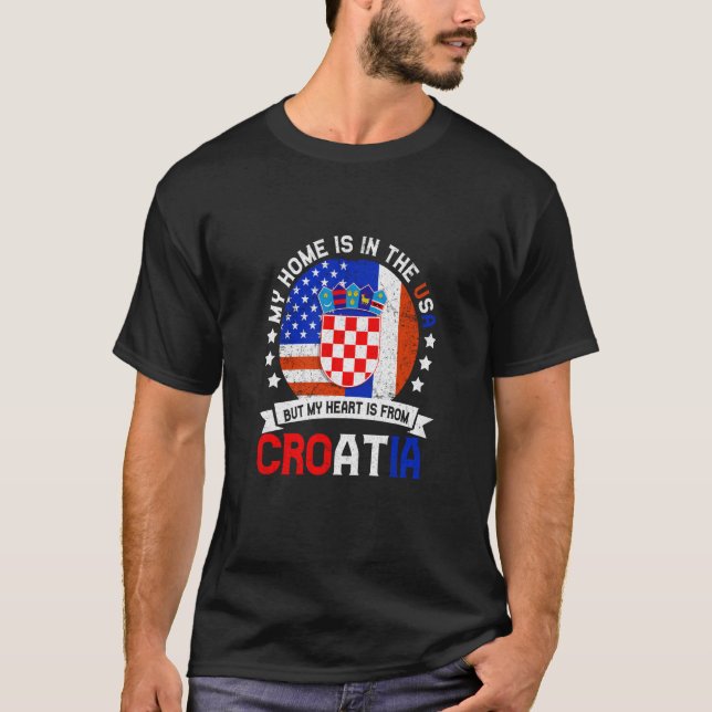 Camiseta Croatian American Patriot Heart is from Croatia Fl (Anverso)