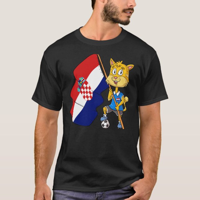 Camiseta Croatian fan cat (Anverso)