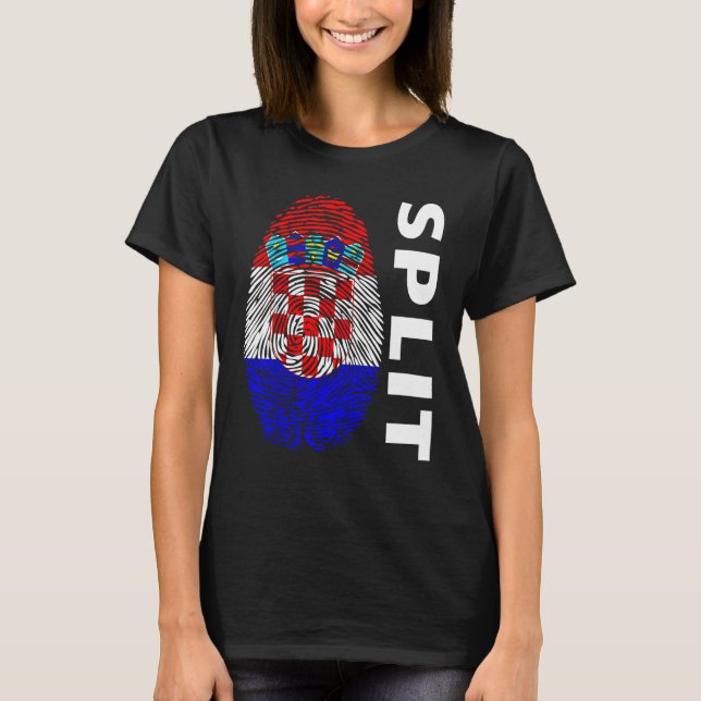 Camiseta Croatian flag fingerprint motif split (Anverso)