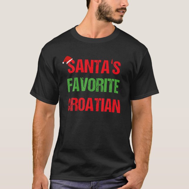 Camiseta Croatian Funny Croatia Pajama Christmas Gift (Anverso)