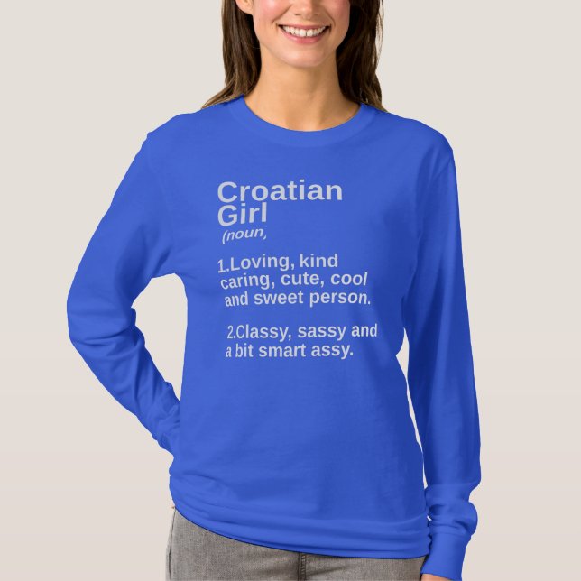 Camiseta Croatian Girl Croatia Country Home Roots Womens (Anverso)