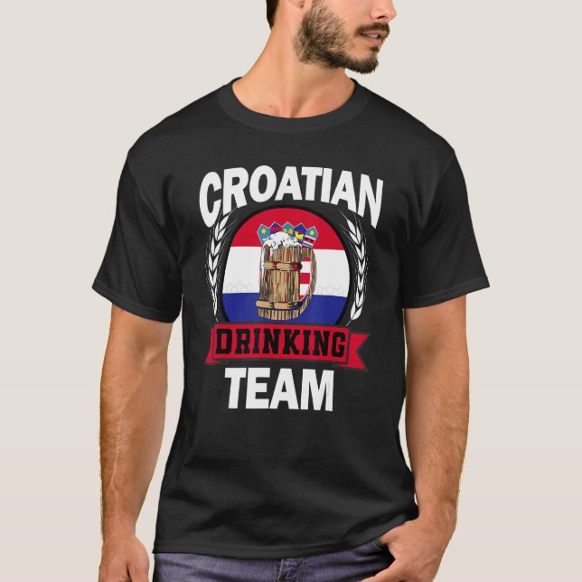 Camiseta Croatian Part Drinking Team Croatia Flag Beer Part (Anverso)