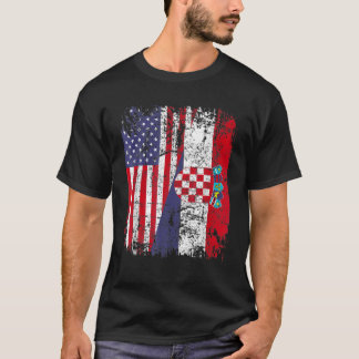 Camiseta CROATIAN ROOTS Half American Flag CROATIA
