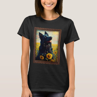 Camiseta Croatian Sheepdog Painting Sunflower Flower Mom Wo