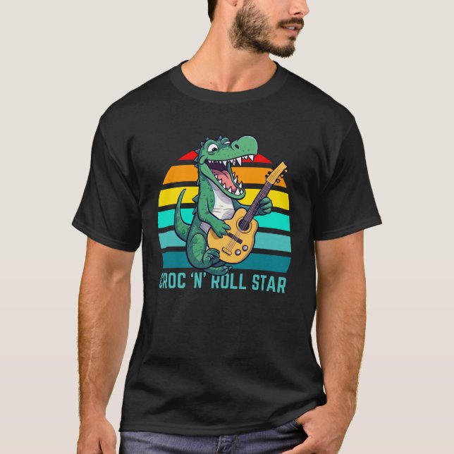 Camiseta Croc and Roll Star Graciosa música cocodrilo (Anverso)
